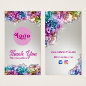 Iriserende kristallen bijsluiter visitekaartje (Voorkant /achterkant)