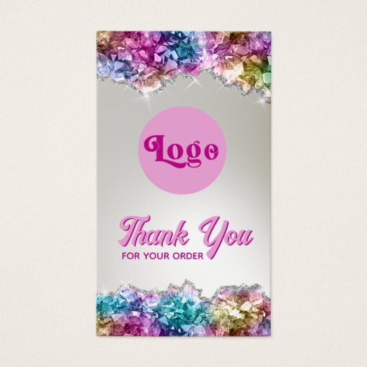 Iriserende kristallen bijsluiter visitekaartje (Voorkant)