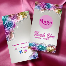 Iriserende kristallen bijsluiter visitekaartje