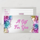 Iriserende kristallen cadeaubon (Voorkant / Achterkant)