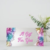 Iriserende kristallen cadeaubon (Staand voorkant)
