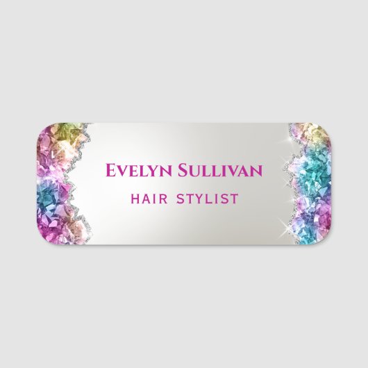 Iriserende kristallen naamplaatje (Voorkant)