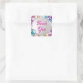 Iriserende kristallen vierkante sticker (Tas)