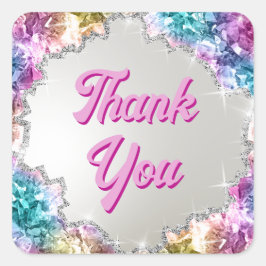 Iriserende kristallen vierkante sticker