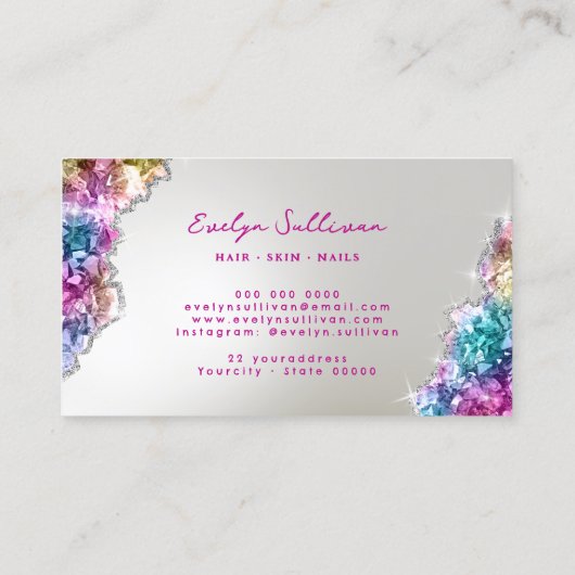 Iriserende kristallen visitekaartje (Achterkant)