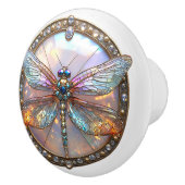 iriserende libel diamanten saffieren keramische knop (Rechts)