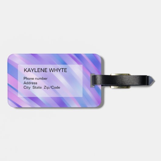 Iriserende linten gepersonaliseerd Bagagelabel (Achterkant horizontaal)