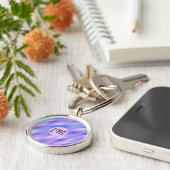 Iriserende linten gepersonaliseerde Button Sleutel Sleutelhanger (Zijkant)