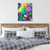 Iriserende mardi gras achtergrond met kralen canvas afdruk (Insitu (Slaapkamer))
