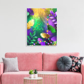 Iriserende mardi gras achtergrond met kralen canvas afdruk (Insitu (Woonkamer))