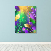 Iriserende mardi gras achtergrond met kralen canvas afdruk (Insitu (Houten vloer))