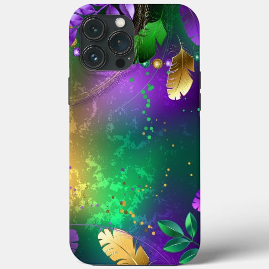 Iriserende mardi gras achtergrond met kralen Case-Mate iPhone case (Achterkant)