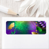 Iriserende mardi gras achtergrond met kralen etiket (Insitu)