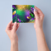 Iriserende mardi gras achtergrond met kralen flyer (Hand)
