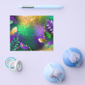 Iriserende mardi gras achtergrond met kralen flyer (Enkel)