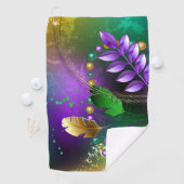 Iriserende mardi gras achtergrond met kralen golfhanddoek (Insitu)