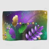 Iriserende mardi gras achtergrond met kralen golfhanddoek (Horizontaal)