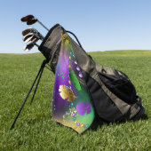Iriserende mardi gras achtergrond met kralen golfhanddoek (Groen)