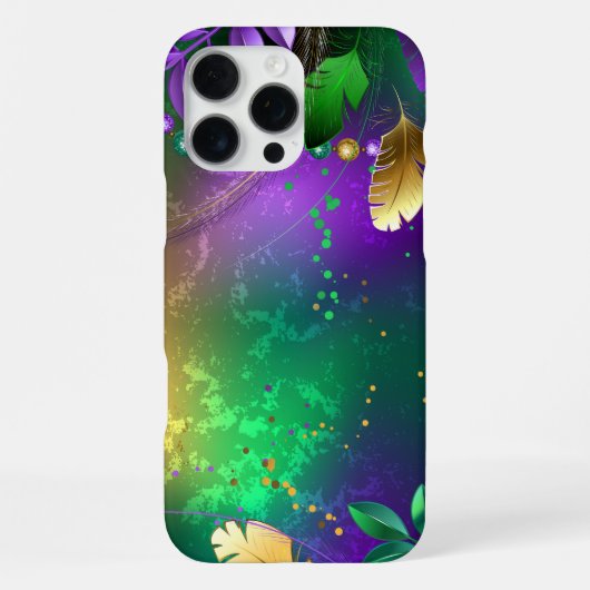Iriserende mardi gras achtergrond met kralen iPhone hoesje (Achterkant)