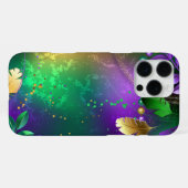 Iriserende mardi gras achtergrond met kralen iPhone hoesje (Achterkant horizontaal)