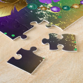 Iriserende mardi gras achtergrond met kralen legpuzzel (Zijkant)