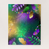 Iriserende mardi gras achtergrond met kralen legpuzzel (Verticaal)