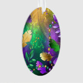 Iriserende mardi gras achtergrond met kralen ornament (voorkant)