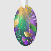 Iriserende mardi gras achtergrond met kralen ornament (voorkant)