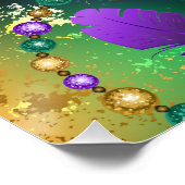 Iriserende mardi gras achtergrond met kralen perfect poster (Hoek)