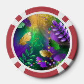 Iriserende mardi gras achtergrond met kralen poker chips (Achterkant)
