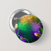 Iriserende mardi gras achtergrond met kralen ronde button 5,7 cm (Voorkant /achterkant)