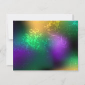 Iriserende mardi gras achtergrond met kralen RSVP kaartje (Achterkant)