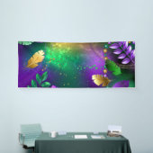 Iriserende mardi gras achtergrond met kralen spandoek (Beurs)
