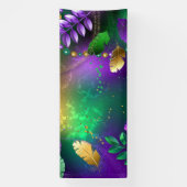 Iriserende mardi gras achtergrond met kralen spandoek (Verticaal)