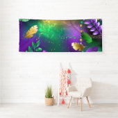 Iriserende mardi gras achtergrond met kralen spandoek (Insitu)