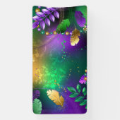 Iriserende mardi gras achtergrond met kralen spandoek (Verticaal)