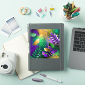 Iriserende mardi gras achtergrond met kralen sticker (iPad Cover)
