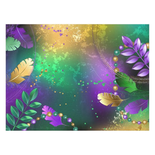 Iriserende mardi gras achtergrond met kralen tafelkleed (Voorkant (Horizontaal))