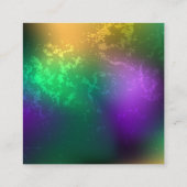 Iriserende mardi gras achtergrond met kralen vierkante visitekaartje (Achterkant)