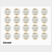 Iriserende Marmer Gouden Glitter Labels (Vel)