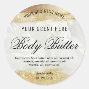 Iriserende Marmer Gouden Glitter Labels