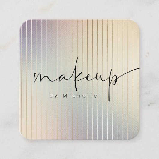Iriserende moderne make-up artiest vierkante visitekaartje (Voorkant)