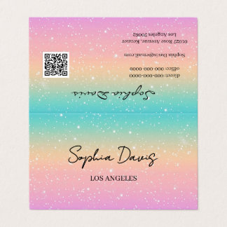 iriserende opal businesscards pastel visitekaartje