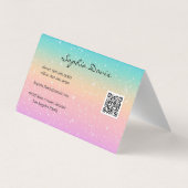 iriserende opal businesscards pastel visitekaartje (Achterkant)