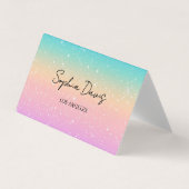iriserende opal businesscards pastel visitekaartje (Voorkant)