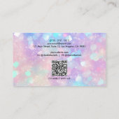 iriserende Opal Glitter QR-code Visitekaartje (Achterkant)