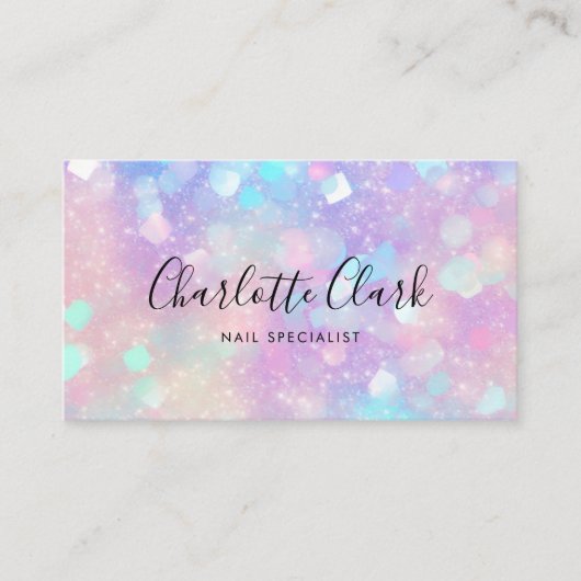 iriserende Opal Glitter QR-code Visitekaartje (Voorkant)