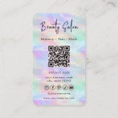 Iriserende Opal Stijlvol Beauty Salon Visitekaartj Visitekaartje (Achterkant)
