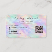 Iriserende Opal Stijlvolle Professionele Chic QR C Visitekaartje (Voorkant)