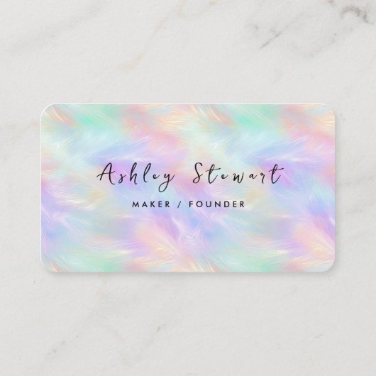 Iriserende Opal Stijlvolle Professionele Chic QR C Visitekaartje (Achterkant)